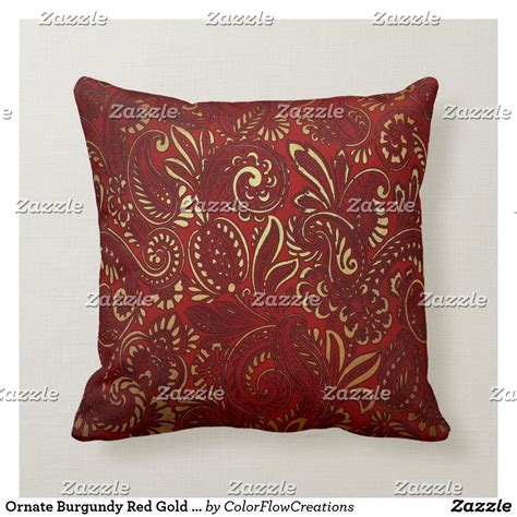 The jacobean flower pattern book includes full color photographs, easy to understand, step by step instructions, full size pattern templates. Ornate Burgundy Red Gold Flowers Bohemian Paisley Throw ...