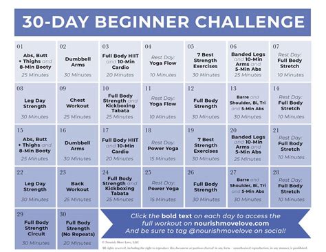 30 Day Workout Calendar For Beginners Eoua Blog