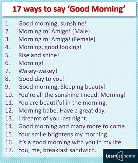 17 Ways To Say Good Morning