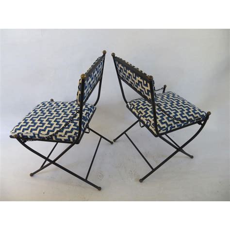 Vintage Folding Wrought Iron Chairs A Pair Chair Wrought Iron