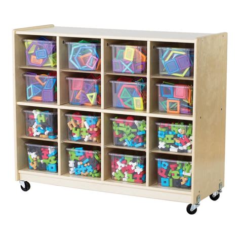 Wooden Storage 16 Bin Unit Classroom Essentials Scholastic Canada