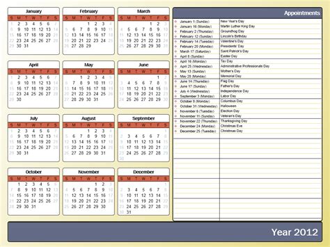 Printing A Yearly Calendar With Holidays And Birthdays Howto Outlook