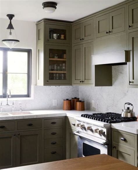 Olive Green Centsational Style Green Kitchen Cabinets Kitchen