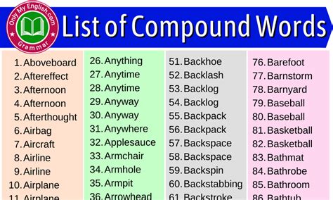 Examples Of Compound Words Onlymyenglish Com