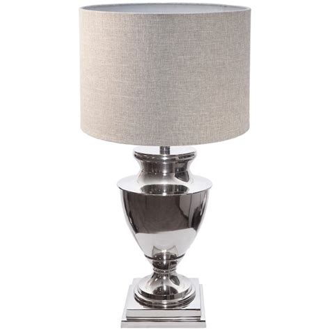 Shop Lena 31 Inch Urn Shaped Nickel Table Lamp Silver Free Shipping