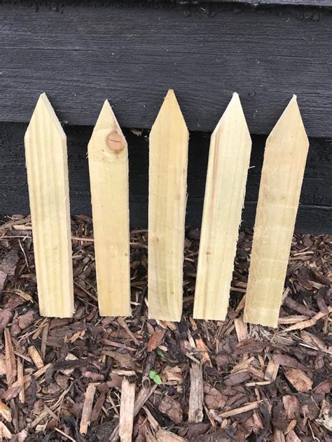 8 Pack Treated Pegs Wooden Stake Posts 12 36 In Etsy