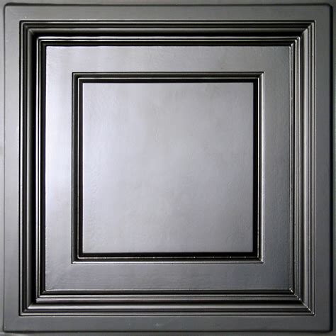 Ceilume Madison Black Coffered Ceiling Tile 2 Feet X 2 Feet Lay In