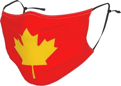 Canadian Flag Reusable Face Mask Balaclava Windproof Adjustable Elastic Strap With Filters