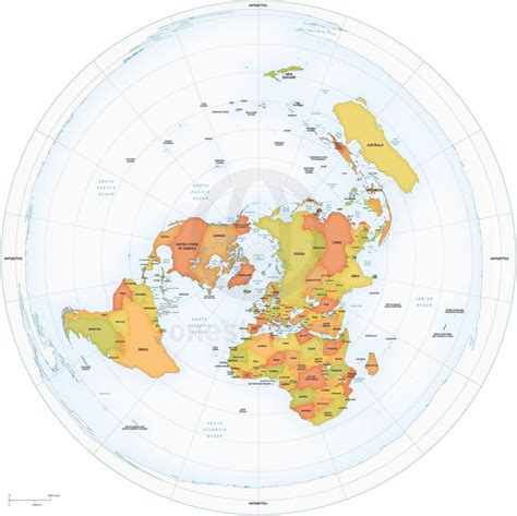 Vector Map World North Pole Centered One Stop Map