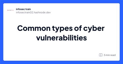 Common Types Of Cyber Vulnerabilities