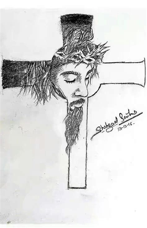 Easy drawing ideas there are many approaches and methods that you can use to develop different drawing ideas and techniques. sketch jesus cross | Cross drawing, Jesus drawings, Jesus ...