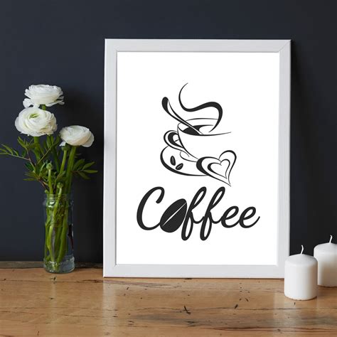 Coffee Cup Print Coffee Cup Framed Print Kitchen Framed Etsy