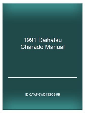 Mod P D F 1991 Daihatsu Charade Manual Telegraph