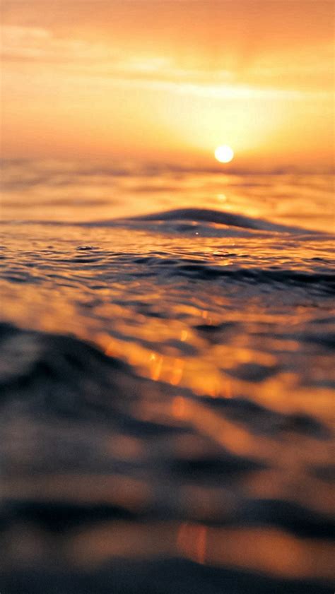 Sunset Sea Water Bokeh Orange Nature Iphone Wallpapers Free Download