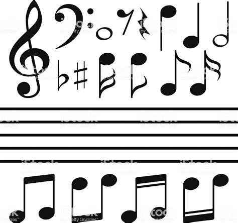 Vector Icons Set Music Note Stock Illustration Download
