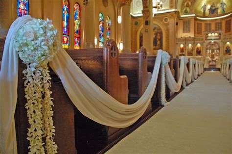 Pew Draping Swag Option Without The Flowers Wedding Church Aisle