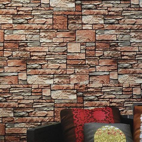 Haokhome 8044 Modern Faux Stone Textured Wallpaper Roll Sand 3d Brick