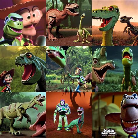 Still Of Rex From Toy Story In Jurassic Park Dark Stable Diffusion