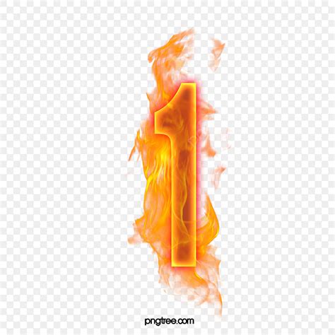 Number One Hd Transparent Red Flame Number One Flame Clipart Number
