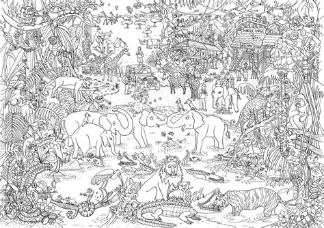 Download and print for free. Jungle Safari Colouring Poster - ReallyGiantPosters.com