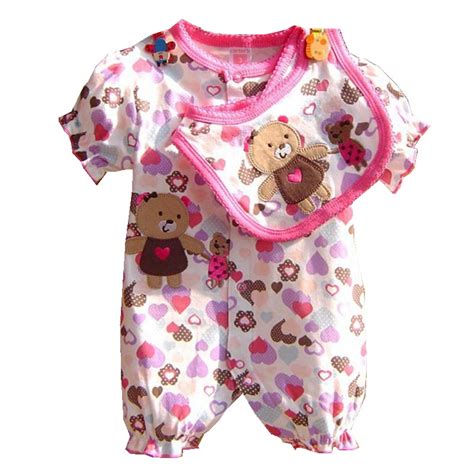 amor urso bebê recém nascido roupas conjuntos da menina enfant bodysuit bib ropa de bebe