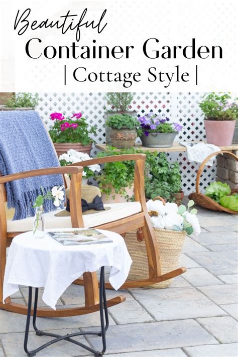 Create A Beautiful Cottage Container Garden With A Bench And Herbs Open