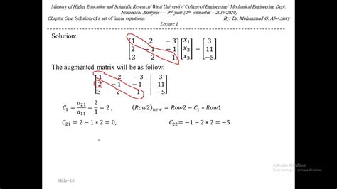 Metodo Di Eliminazione Di Gauss - Lec 2 part1 Gauss elimination method - YouTube