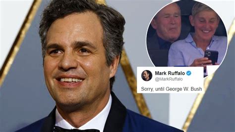 Mark Ruffalo Criticises Ellen Degeneres For Friendship With George W Bush Youtube