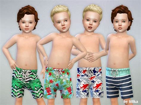 Bathing Shorts P02 By Lillka Sims 4 Toddler Sims 4 Cc Kids Clothing