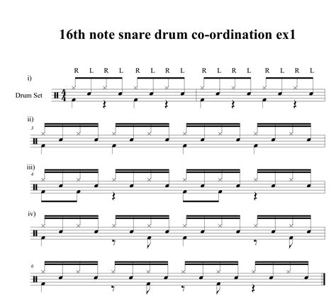 Playsomething Drums 16th Note Snare Drum Co Ordination