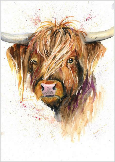 Helen Rose Limited Print Of My Highland Cow Animal Art