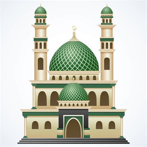 Illustration Vectorielle Du Bâtiment De La Mosquée Islamique Vecteur