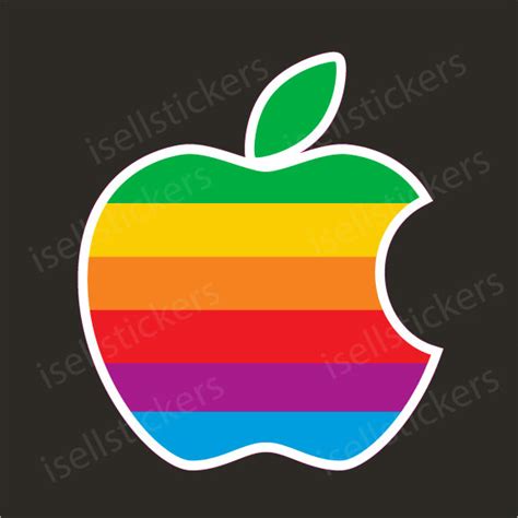 Classic Rainbow Apple Mac Car Bumper Sticker Vinyl Window Decal