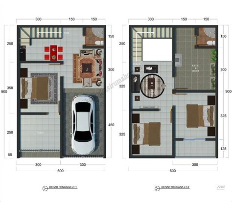 Denah Rumah Minimalis 2 Lantai Type 36 | Desain Rumah Minimalis Terbaru