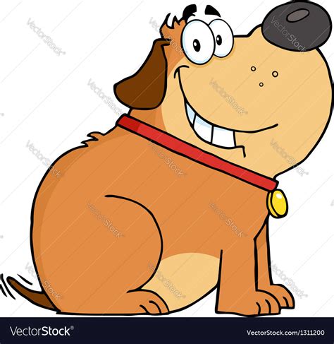 Fat Dog Cartoon Mascot Character Royalty Free Vector Image