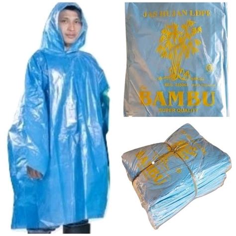 Jual Jas Hujan Ponco Plastik Bambu  LDPE Raincoat di Lapak Trust