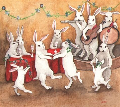Dancing Rabbits Limited Edition Fine Art Print All Prints