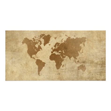 Faded Parchment World Map Photo Print Zazzle
