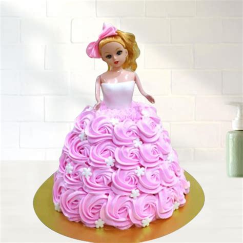 Pink Barbie Doll Cake For Girls