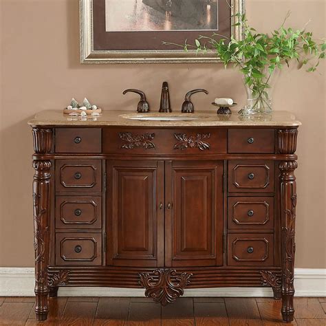 Windbay * cabinet width : 48" Single Sink Vanity in Brazilian Rosewood with Stone ...