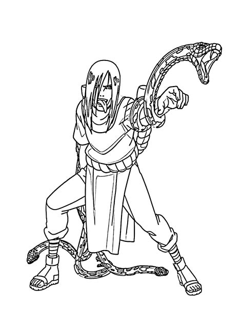 Orochimaru Anime Coloring Page Free Printable Coloring Pages