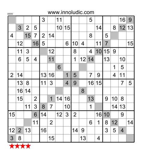 Super Sudoku X 16x16 Sudoku Math Magic Squares