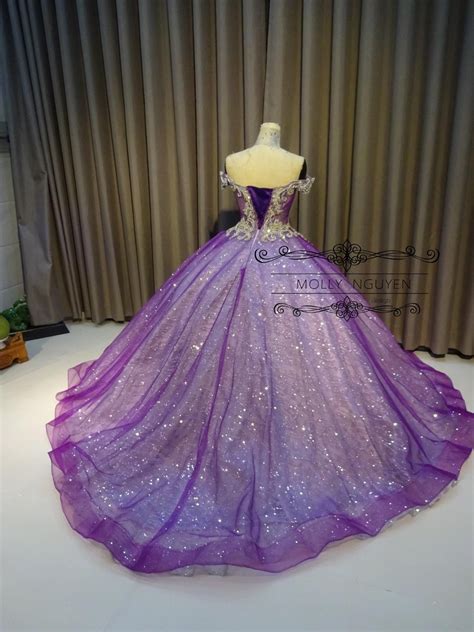 Sparkly Purple Gown Purple Wedding Gown Modern Evening Wear Etsy