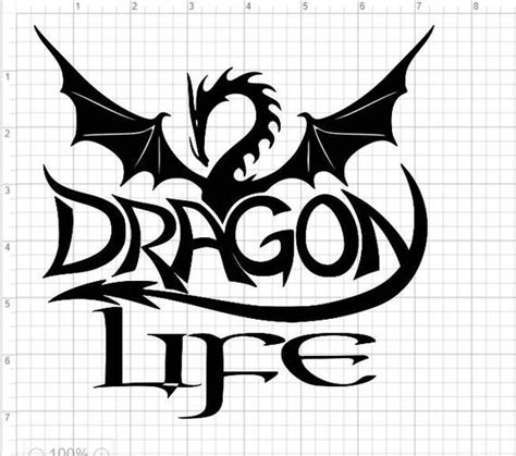 Dragon Life SVG EPS DXF Studio3 Cut File