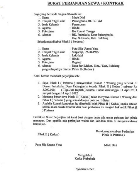 Pihak kedua tidak diperkenankan melakukan subkontrak sewa rumah desa citran rt 02 rw xi pucangan, kartasura, sukoharjo kepada pihak lain. Contoh Surat Kontrak / Sewa Rumah dengan Materai 6000 yang ...