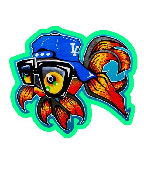 Graffiti Fish Stickers By Borncrazy Redbubble