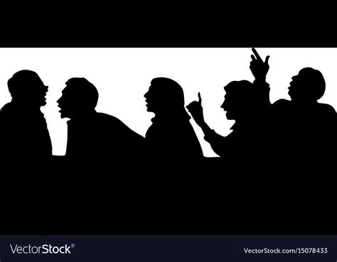Silhouettes Of People Arguing With The Boss Vector Image