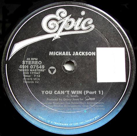 Michael Jackson You Cant Win Part 1 Billie Jean 1988 Vinyl