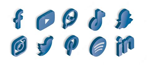 Conjunto De Iconos De Redes Sociales Brillantes Azules Vector Gratis