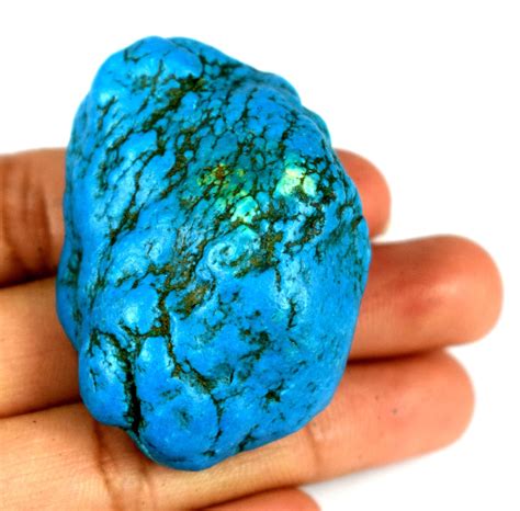 Blue Turquoise Arizona Mine Kingman Polished Gemstone Rough Etsy